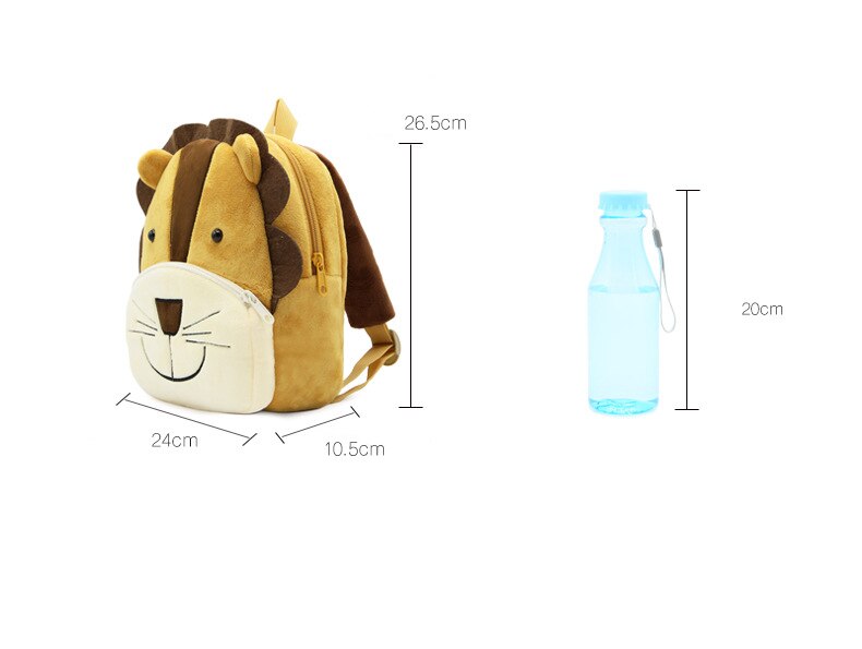 Cartoon Animal Lion Soft Plush Backpack