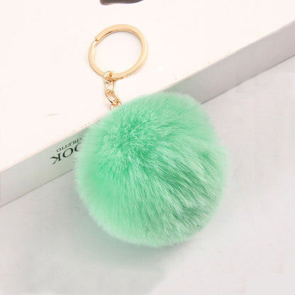 Cute Keychains with Fluffy Rabbit Fur Ball