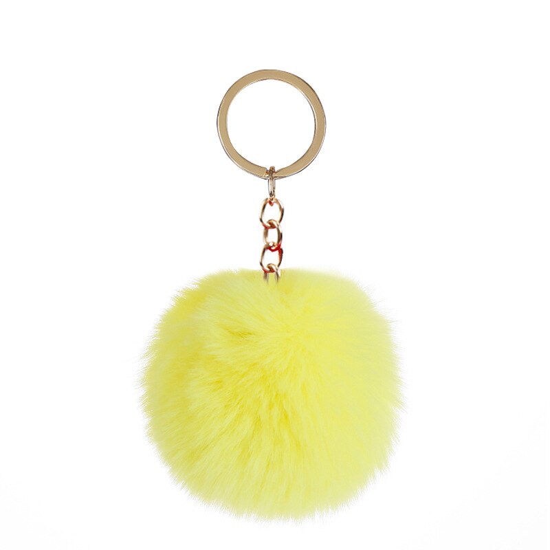 Cute Keychains with Fluffy Rabbit Fur Ball