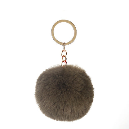 Cute Keychains with Fluffy Rabbit Fur Ball