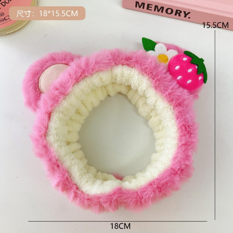 Sweet Strawberry Flower Hairband Plush