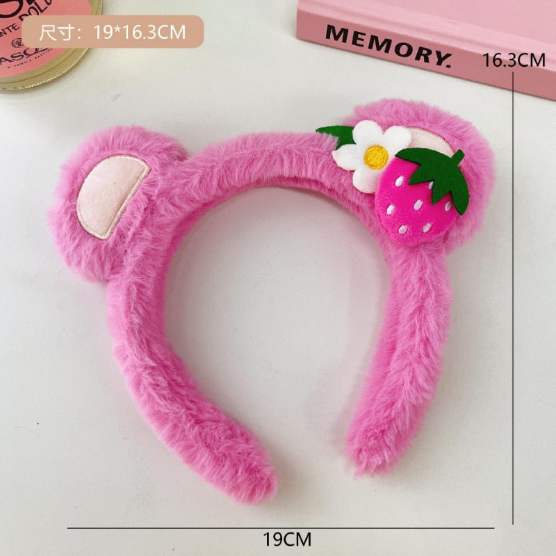 Sweet Strawberry Flower Hairband Plush