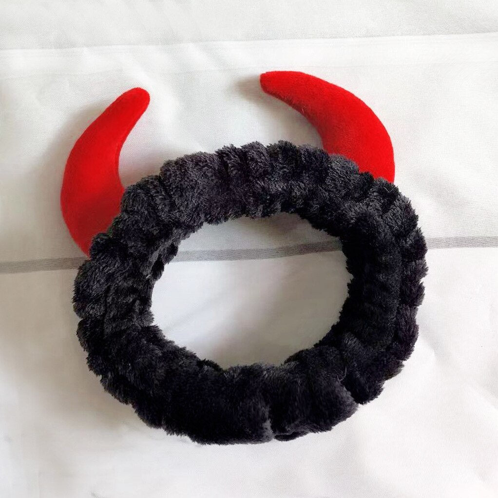 Plush Headband With Horns
