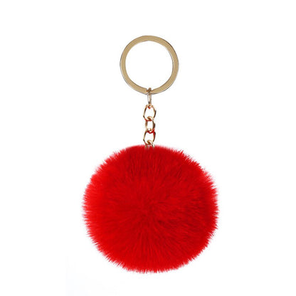 Cute Keychains with Fluffy Rabbit Fur Ball