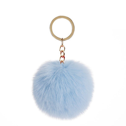 Cute Keychains with Fluffy Rabbit Fur Ball