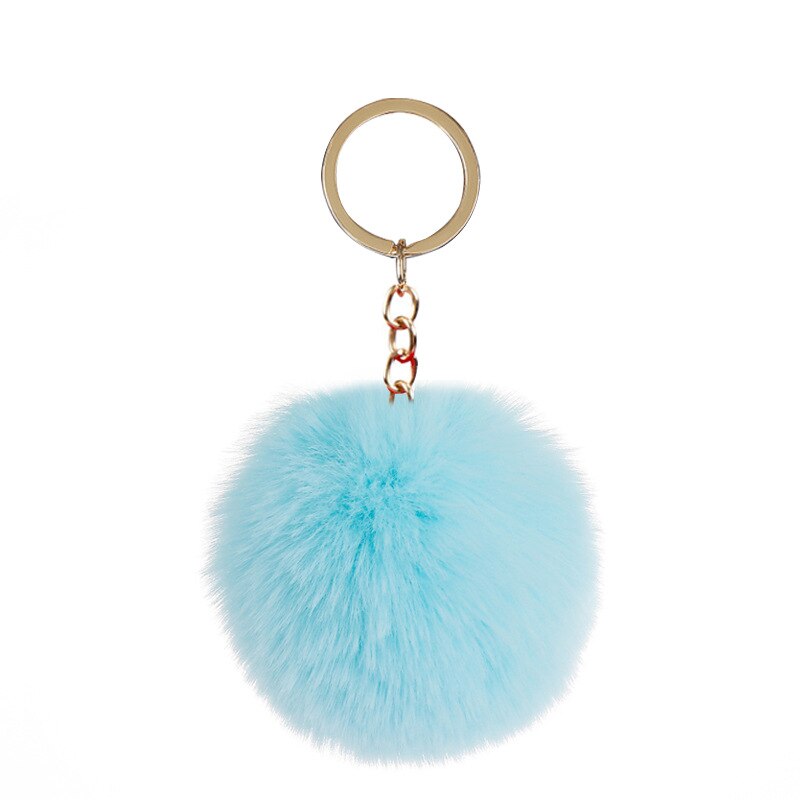 Cute Keychains with Fluffy Rabbit Fur Ball