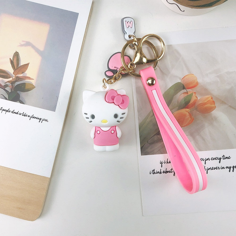 Cute Keychains with Fluffy Rabbit Fur Ball