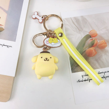 Cute Keychains with Fluffy Rabbit Fur Ball