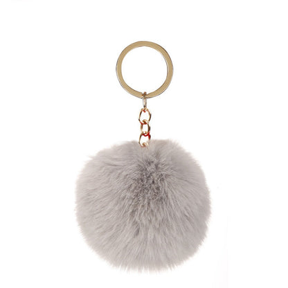 Cute Keychains with Fluffy Rabbit Fur Ball