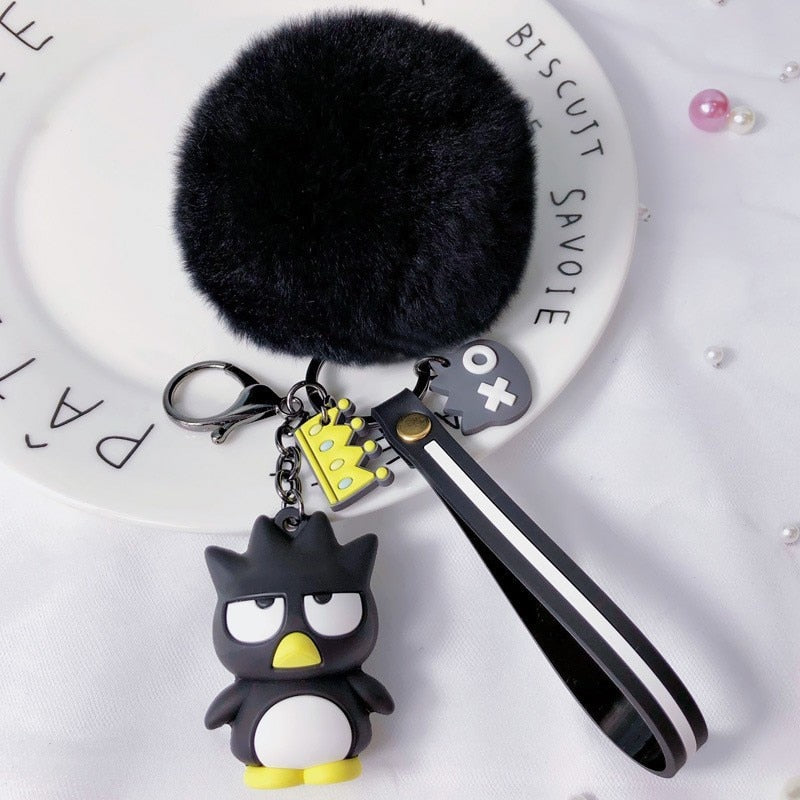 Cute Keychains with Fluffy Rabbit Fur Ball