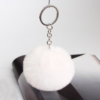 Cute Keychains with Fluffy Rabbit Fur Ball