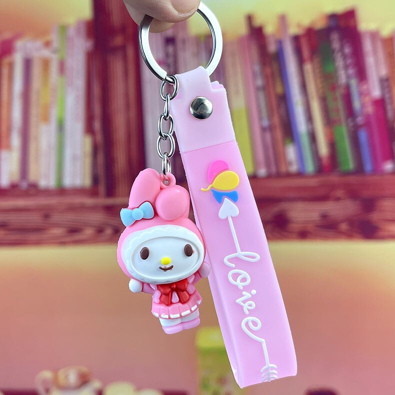 Cute Keychains with Fluffy Rabbit Fur Ball