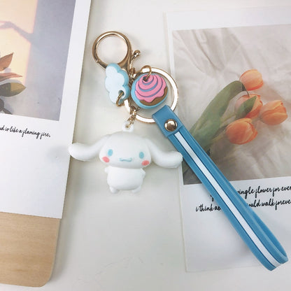 Cute Keychains with Fluffy Rabbit Fur Ball