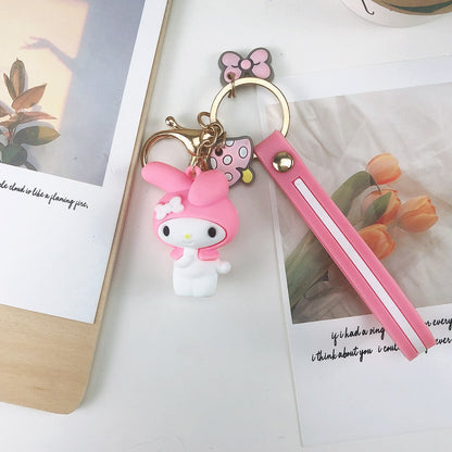 Cute Keychains with Fluffy Rabbit Fur Ball